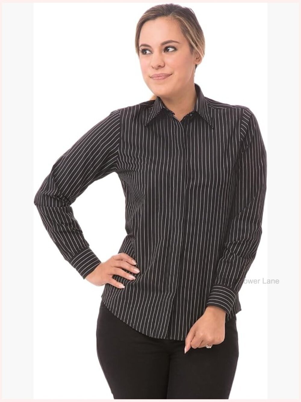Women's Button Down Dress Shirt Long Sleeve Poly Cotton